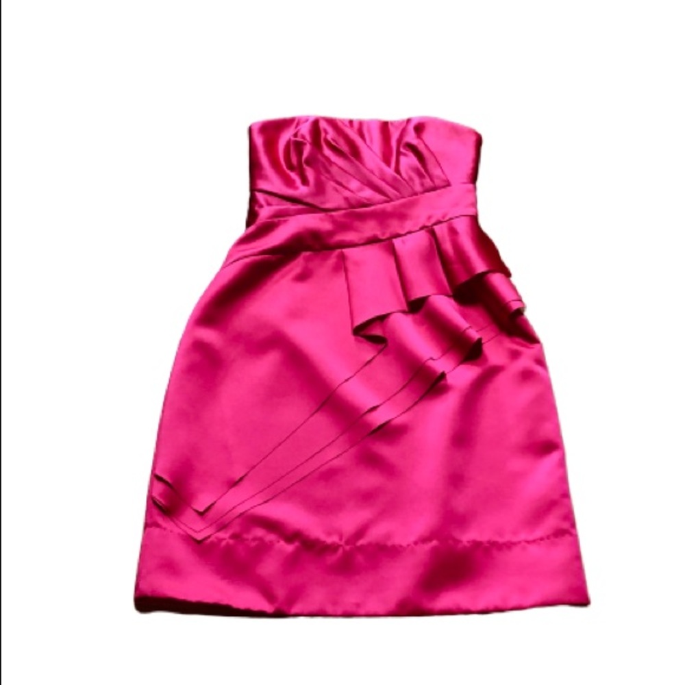 Phoebe Couture Hot Pink Strapless Dress